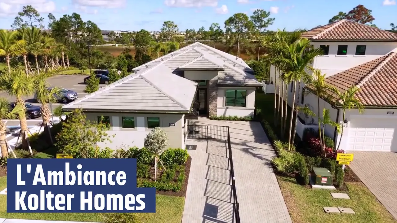 L’Ambiance by Kolter Homes backyard pool overview in Avenir Palm Beach Gardens