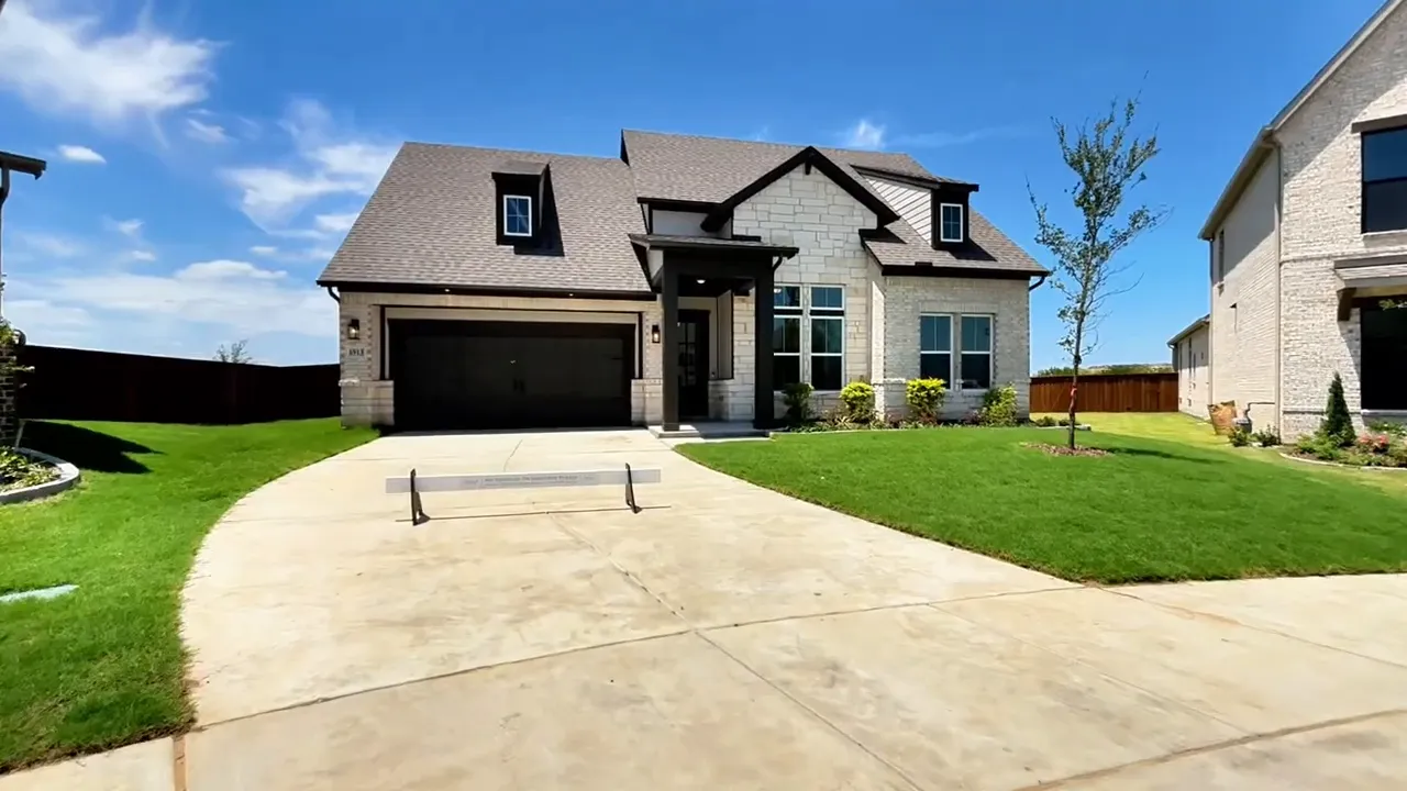 Home exterior with on-screen icons for equity gains communal fields and perfect for families