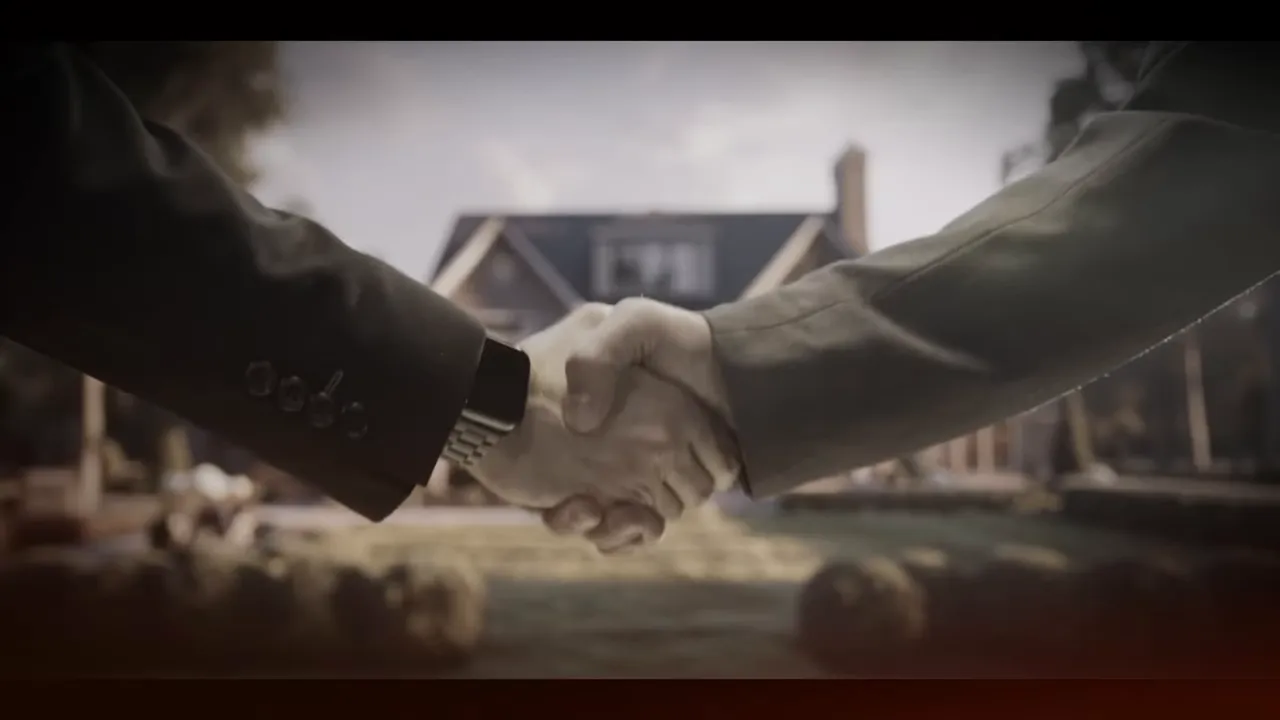 Aerial photograph of new-construction houses and lots in a developing neighborhood