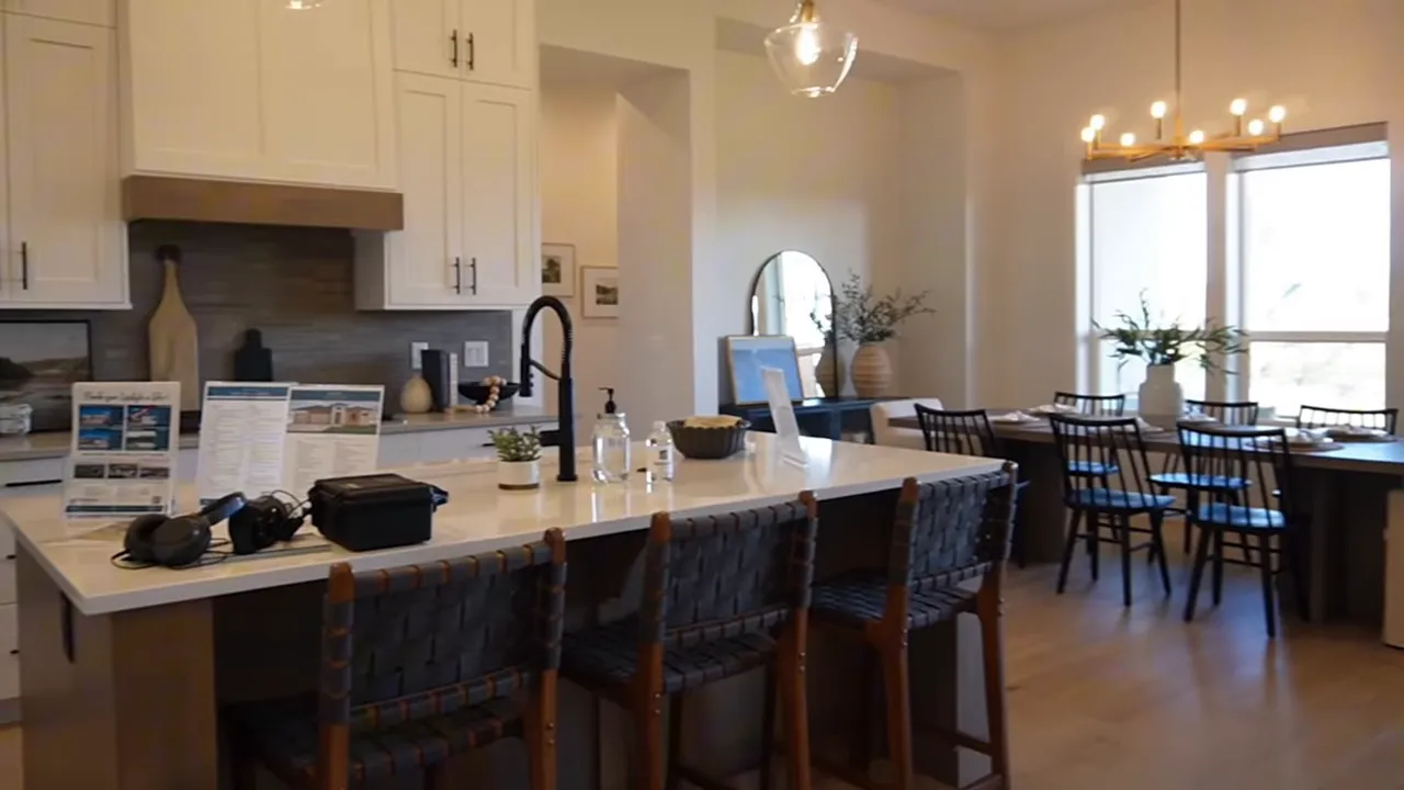 Vista model kitchen with oversized island and windows