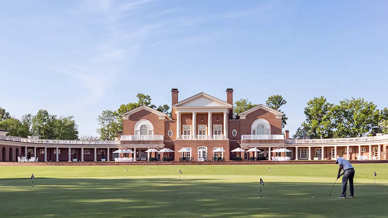 New Albany Country Club exterior building and clubhouse grounds
