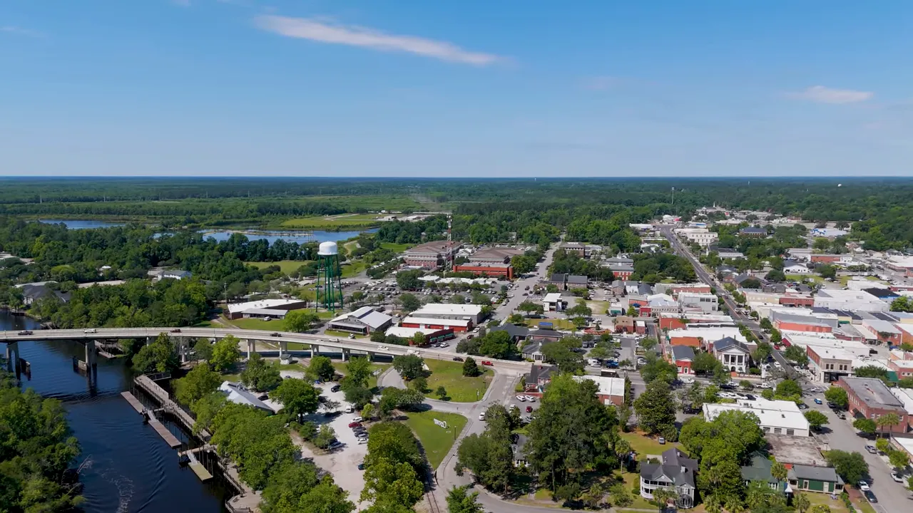Wide Google Maps view of Myrtle Beach and the Grand Strand coastline with towns and highways