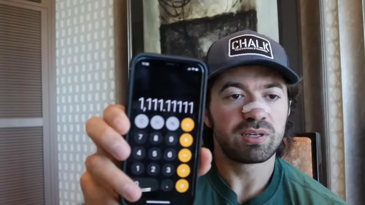 Điện thoại hiển thị kết quả 1,1111111 trên ứng dụng máy tính