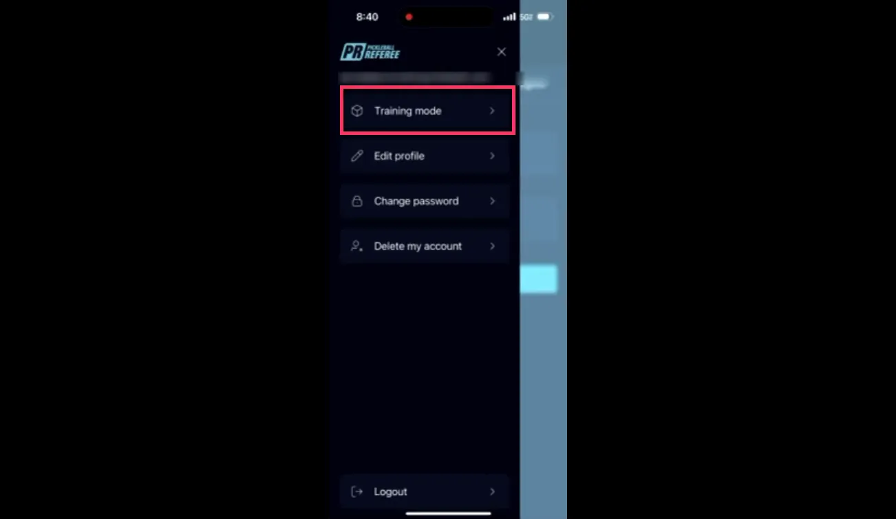 Training mode selection and tournament style options