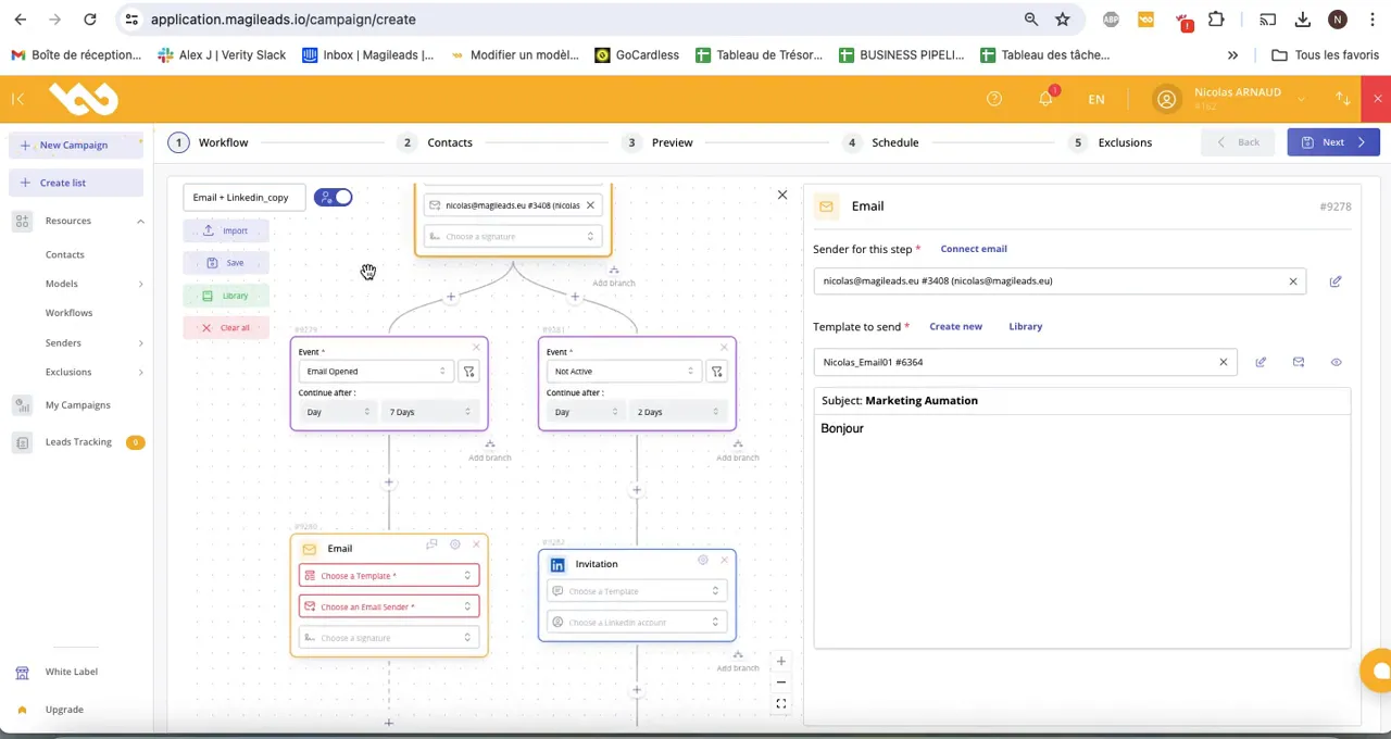 Automazione delle sequenze in Magileads