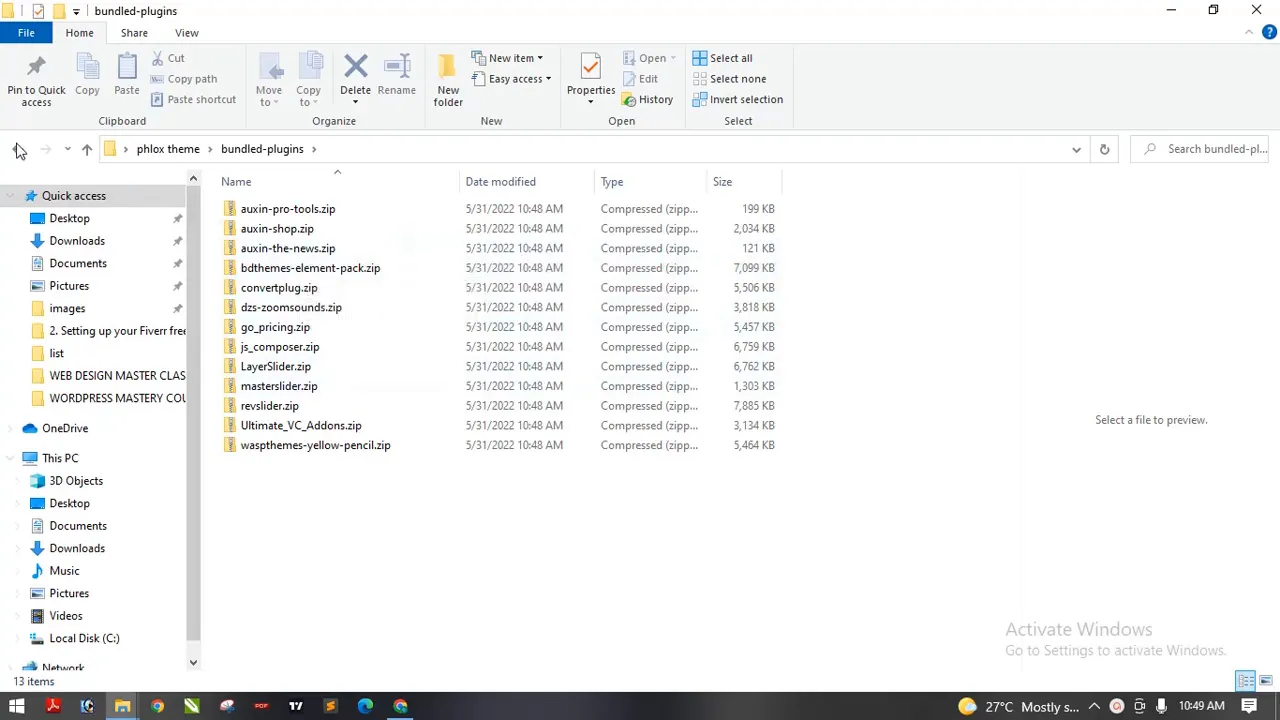 Extracting the zip file for Flux Pro template