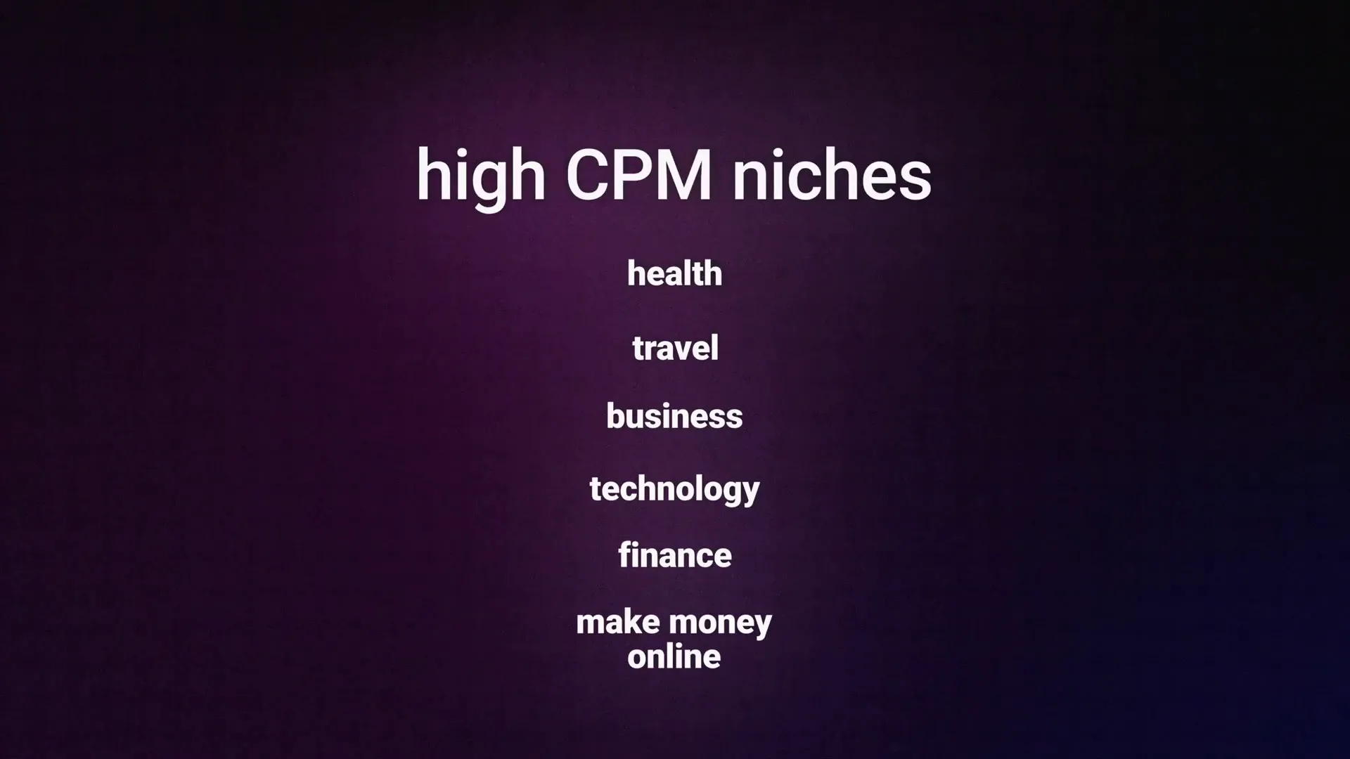 High CPM Niches
