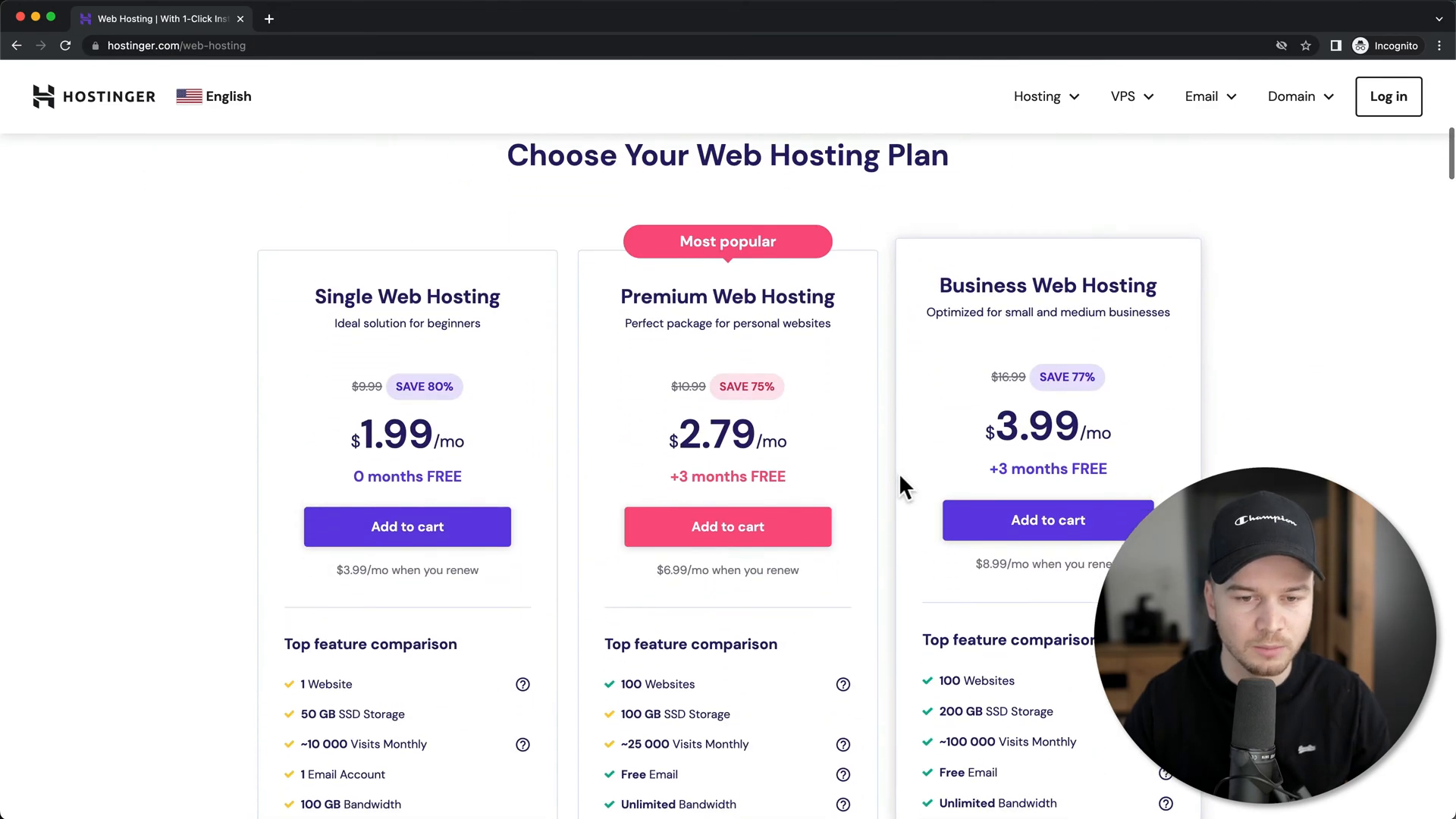 Premium Web Hosting option