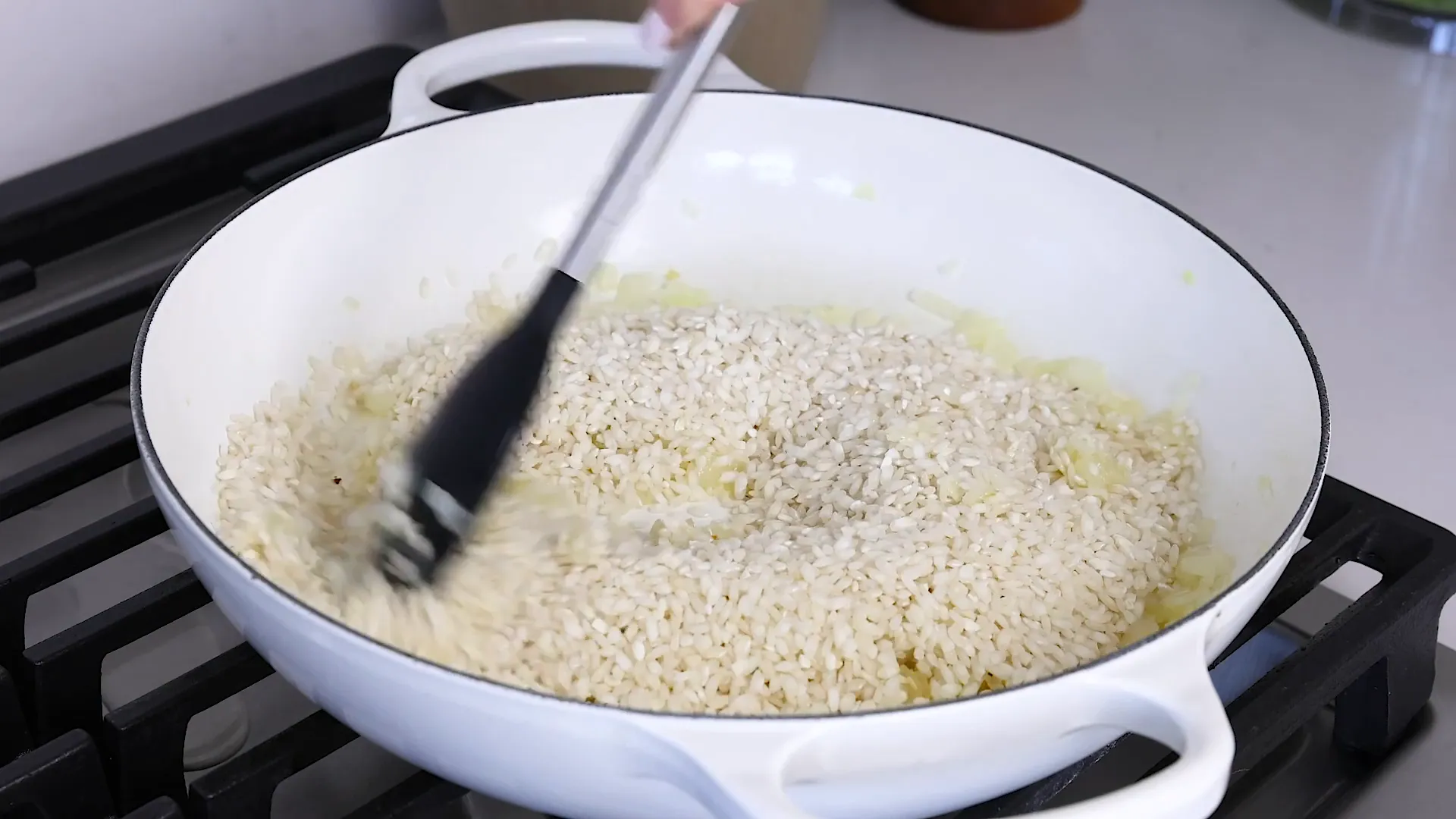 Adding arborio rice