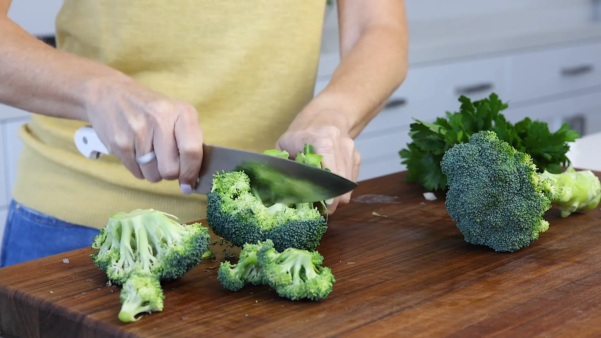 Measuring broccoli florets