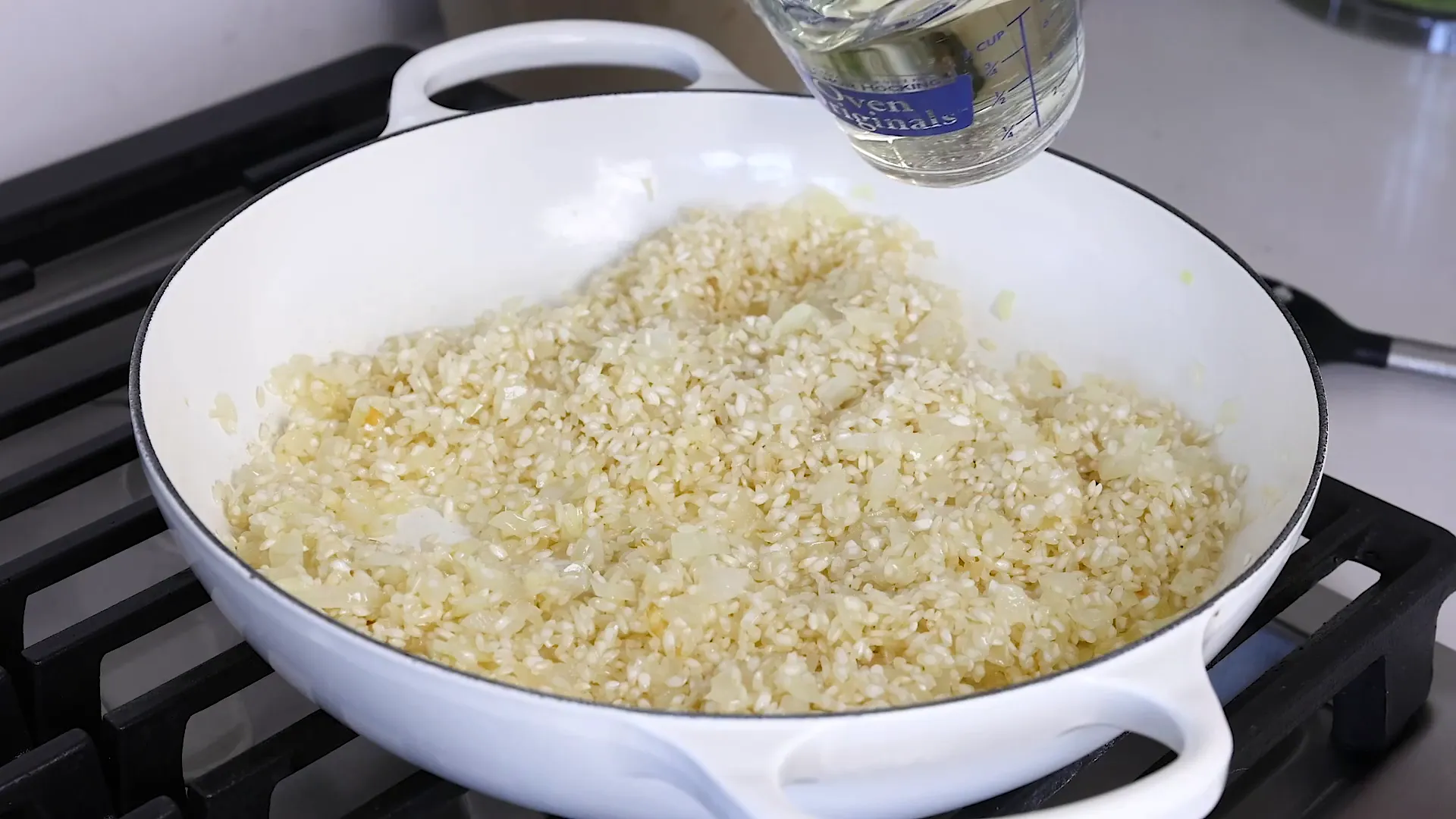 Rice being toasted