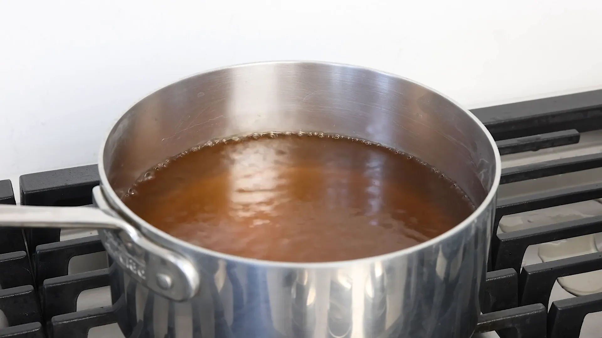 Warm broth ready for risotto