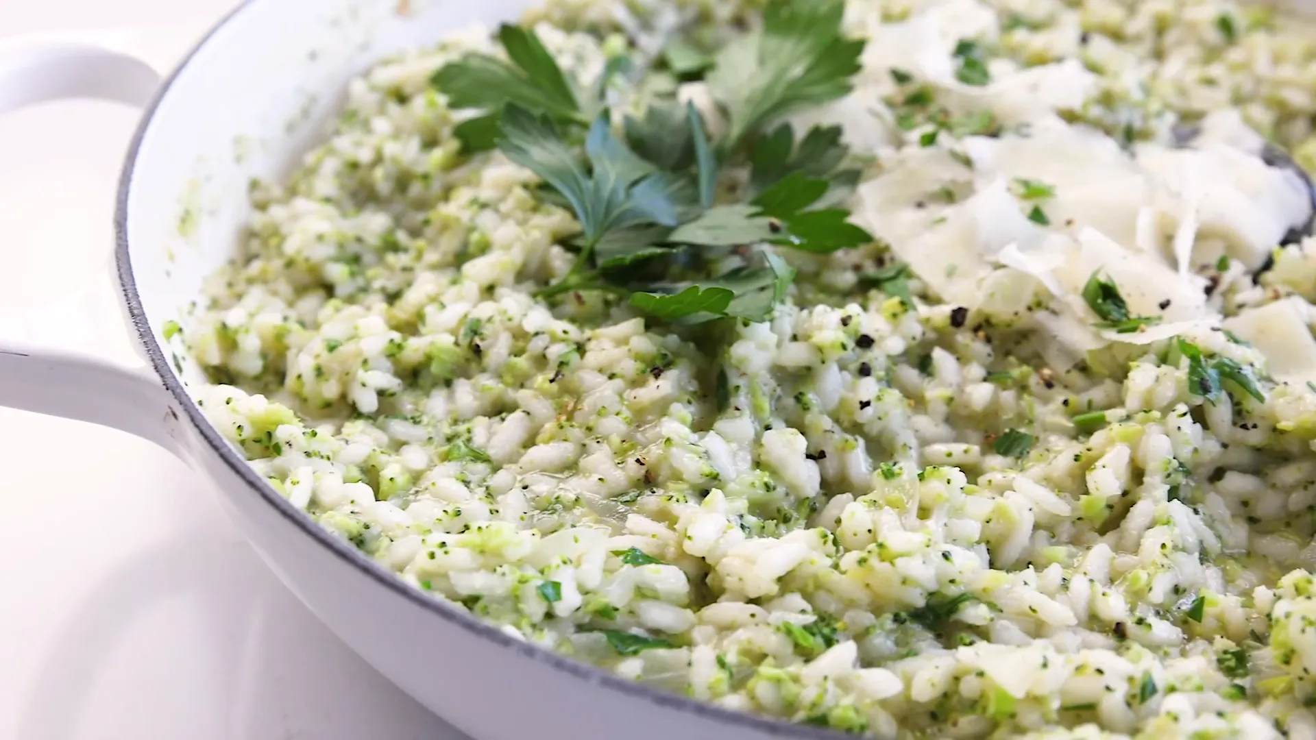 Garnishing risotto