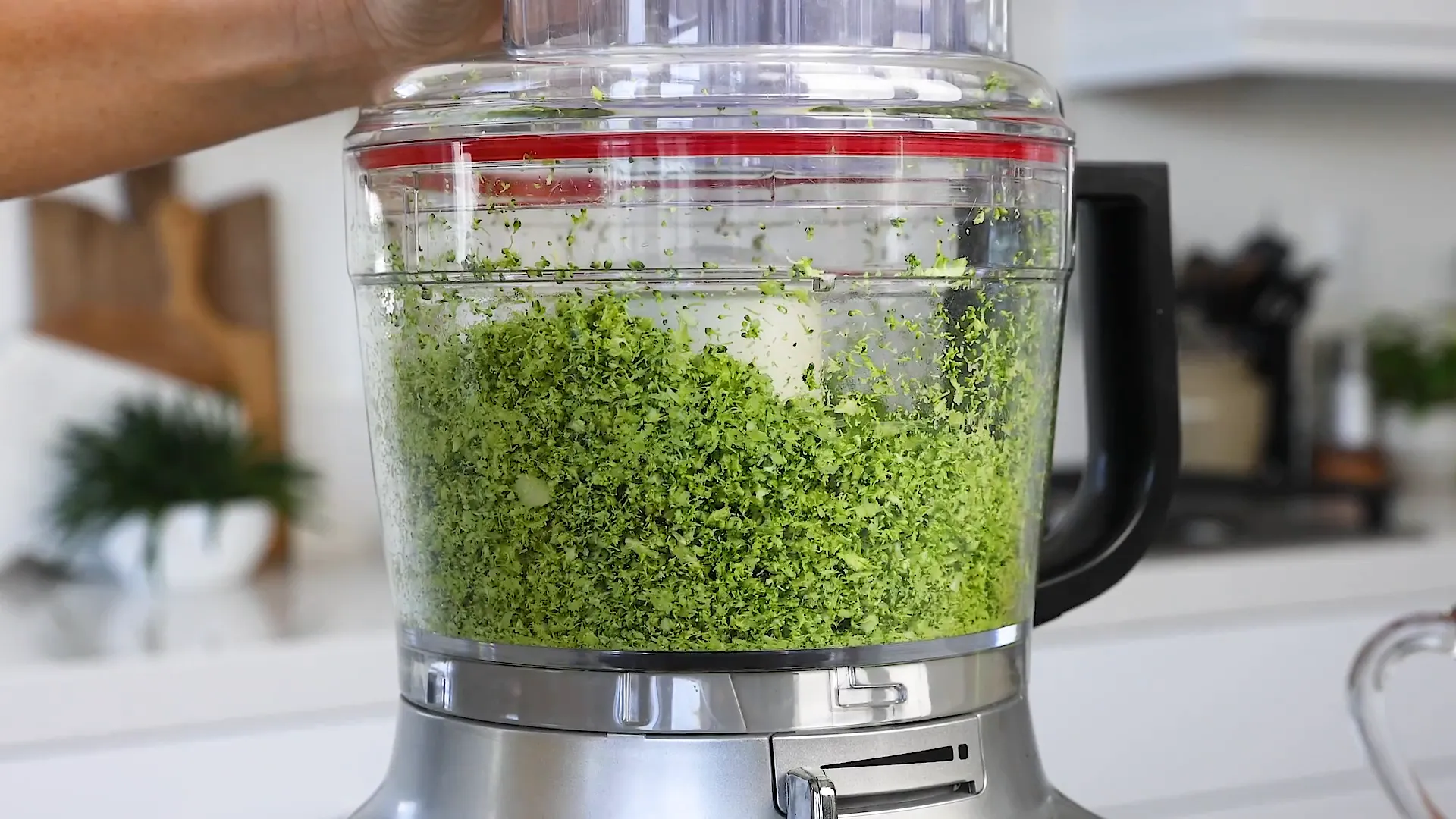 Finely processed broccoli