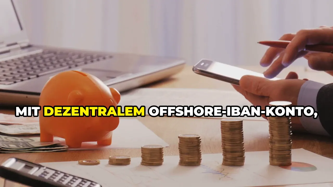 Screenshot: 'Dezentrales Offshore-E-Bankkonto + integrierte Wallet'