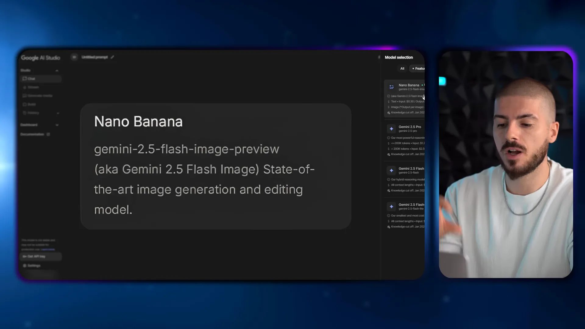 在 Google AI Studio 使用 Nano Banana 的介面