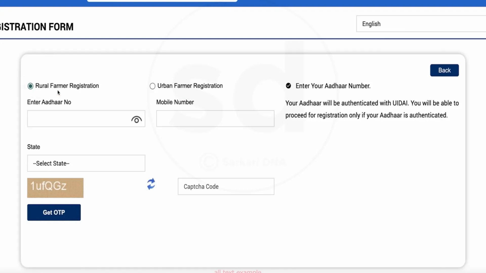 New Farmer Registration