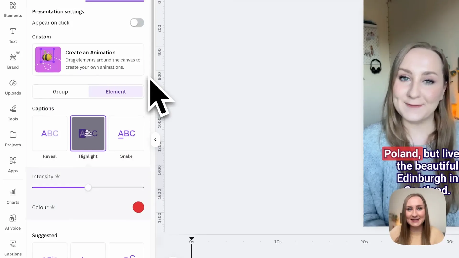 Canva AI智慧創作功能介面