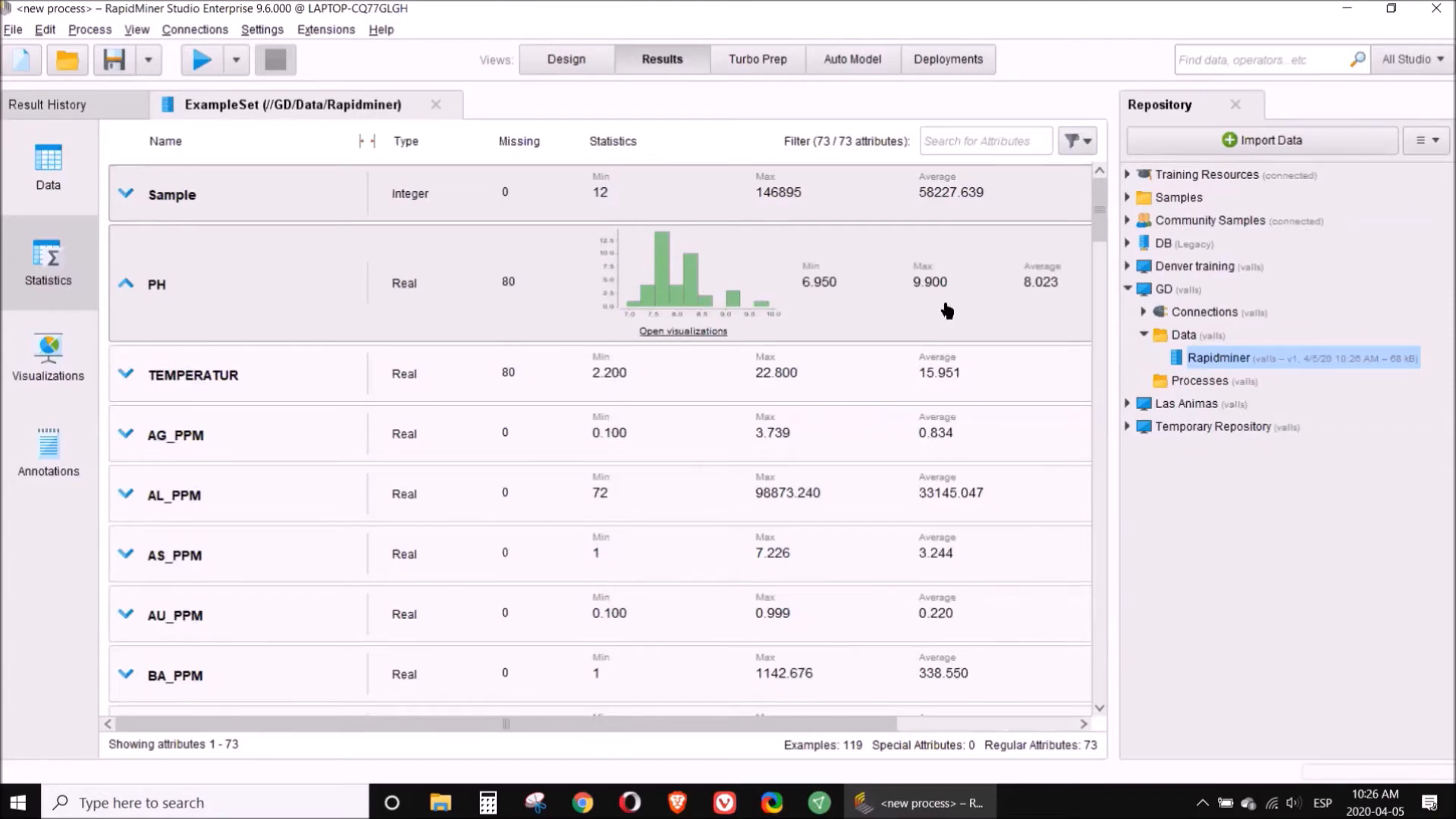 Importing data into Rapidminer desktop