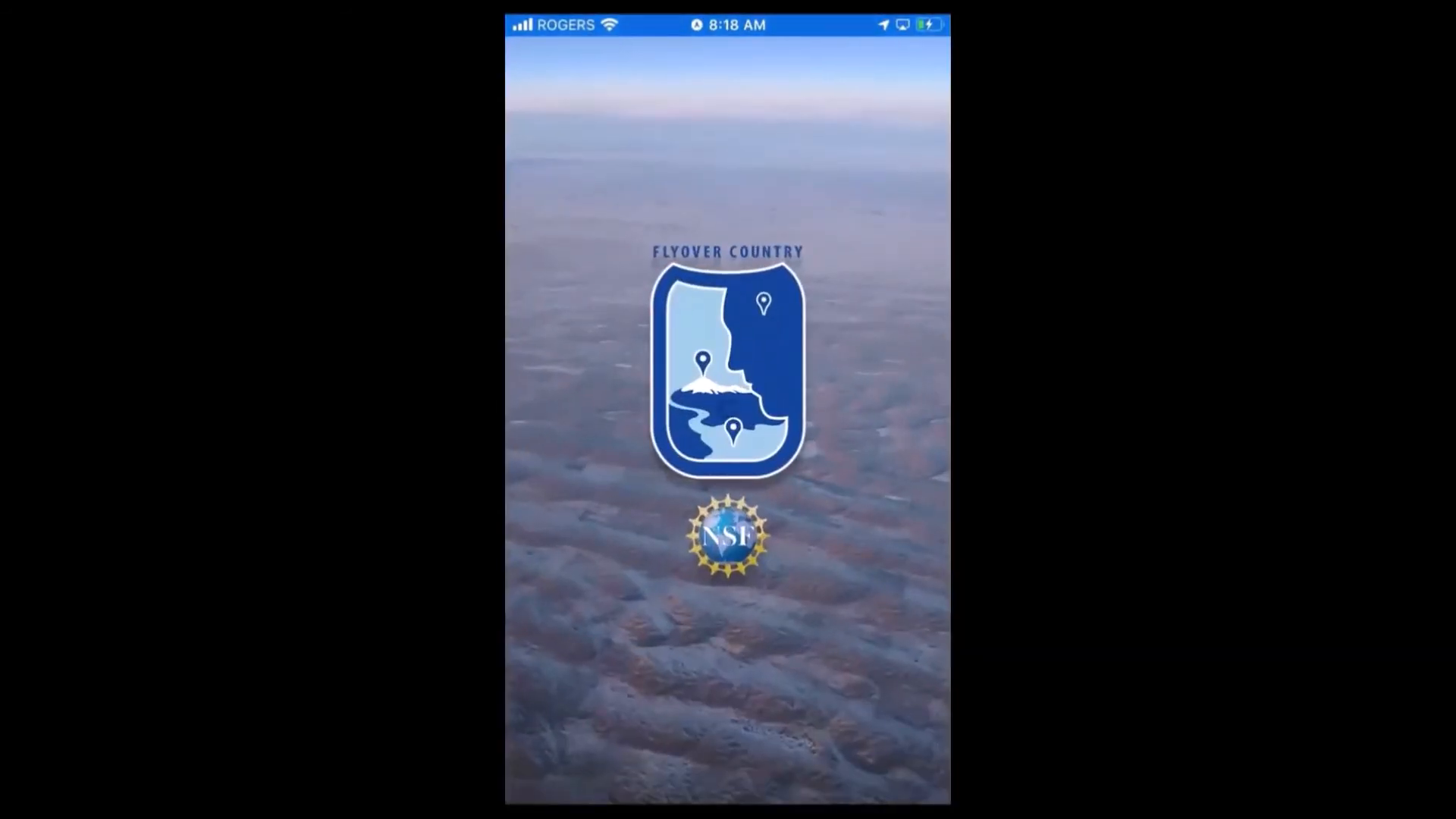 Flyover Country app showing geological formations