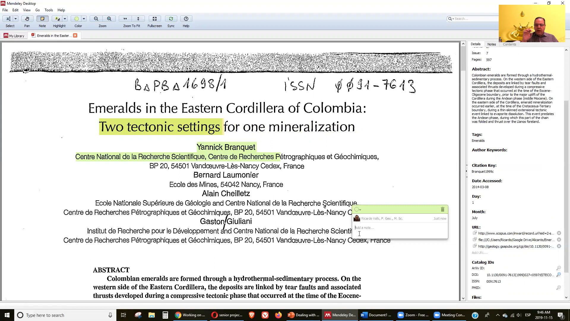Mendeley highlighting feature