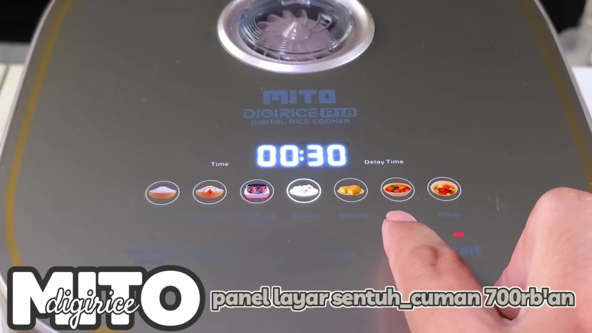 Mito digital rice cooker dengan panel layar sentuh