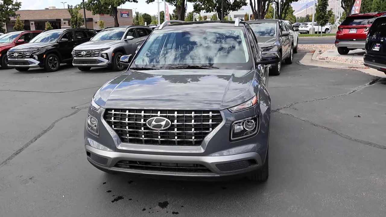 2026 Hyundai Venue front view showing grille and split headlights