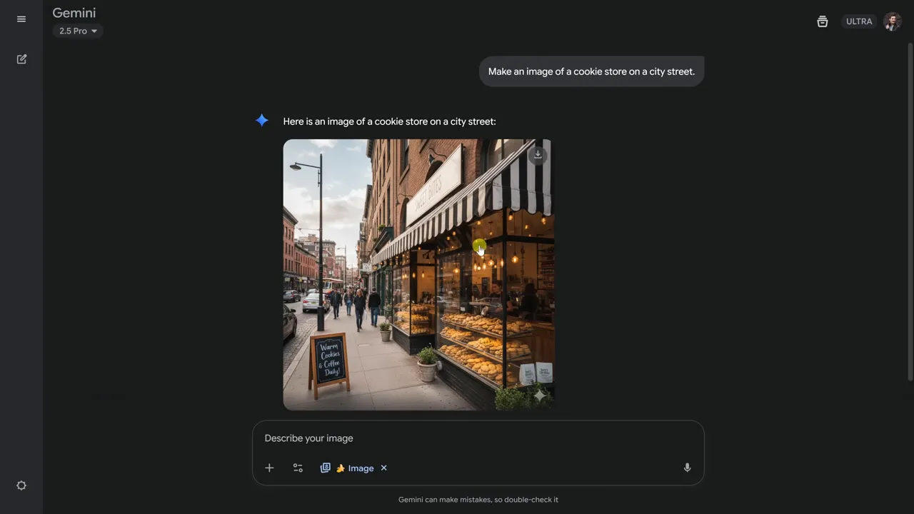 Generated cookie store storefront from a text prompt