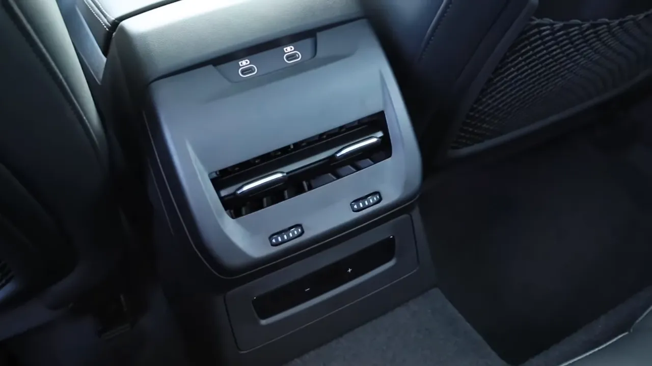 Rear center console with air vents and dual USB-C ports in 2026 Audi A5