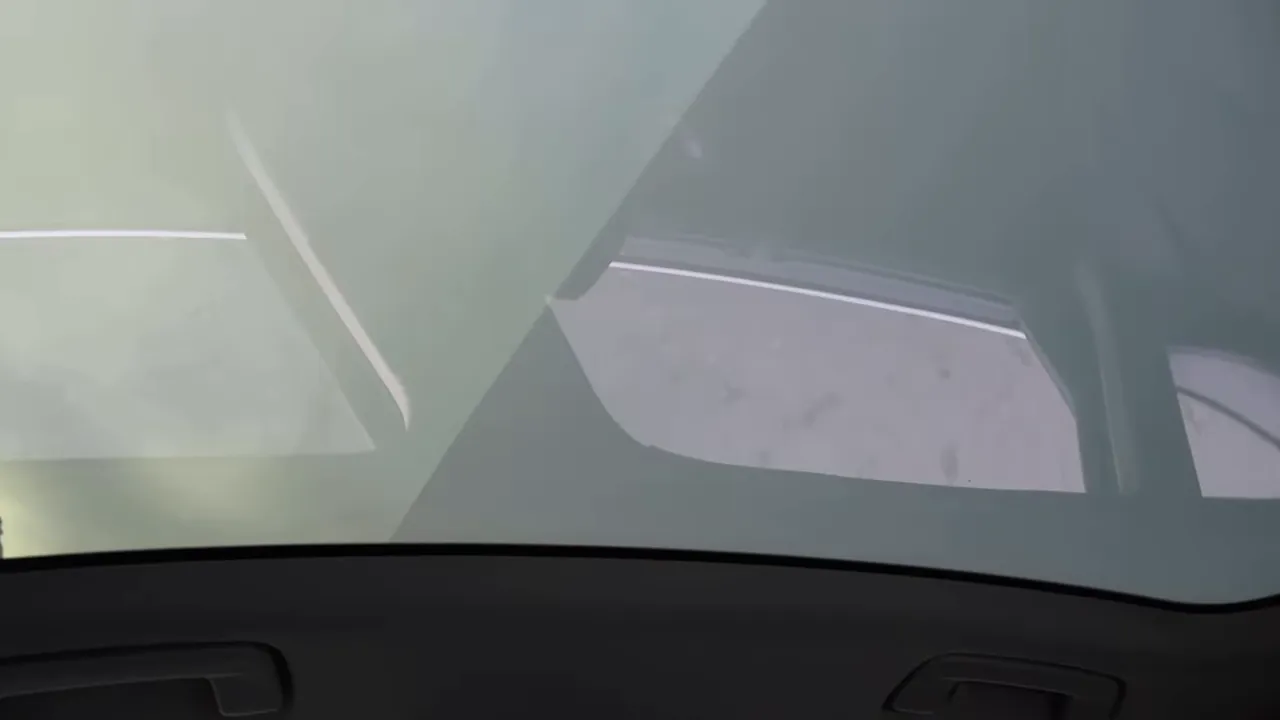 Audi A5 panoramic roof with privacy glass turned opaque from the interior view
