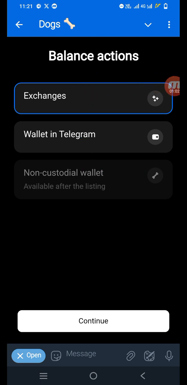 Selecting Deposit Exchange Option