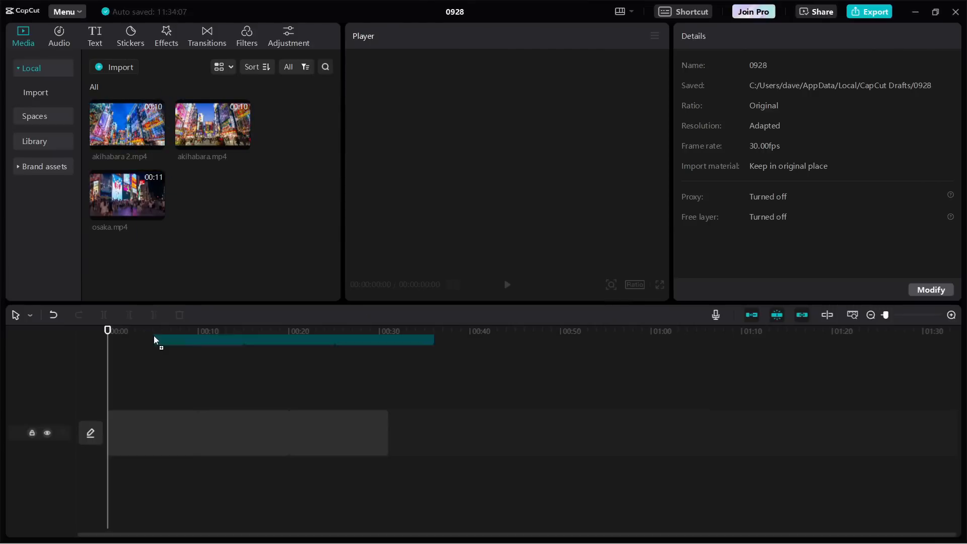 Importing videos into CapCut