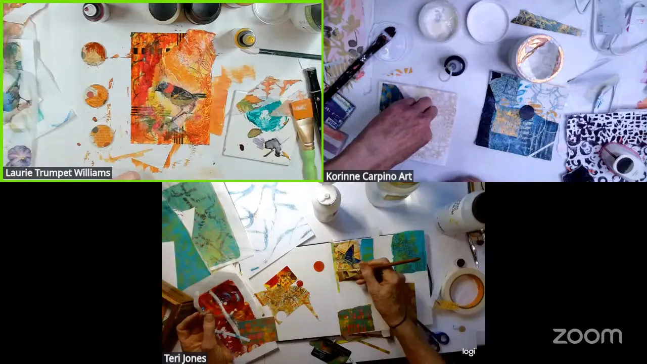 Photographing a completed collage for sharing