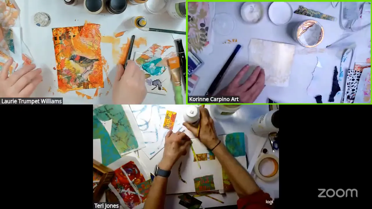 Final touches on a collage with emphasis on focal points
