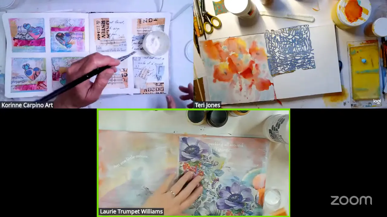 Layering paint and paper techniques