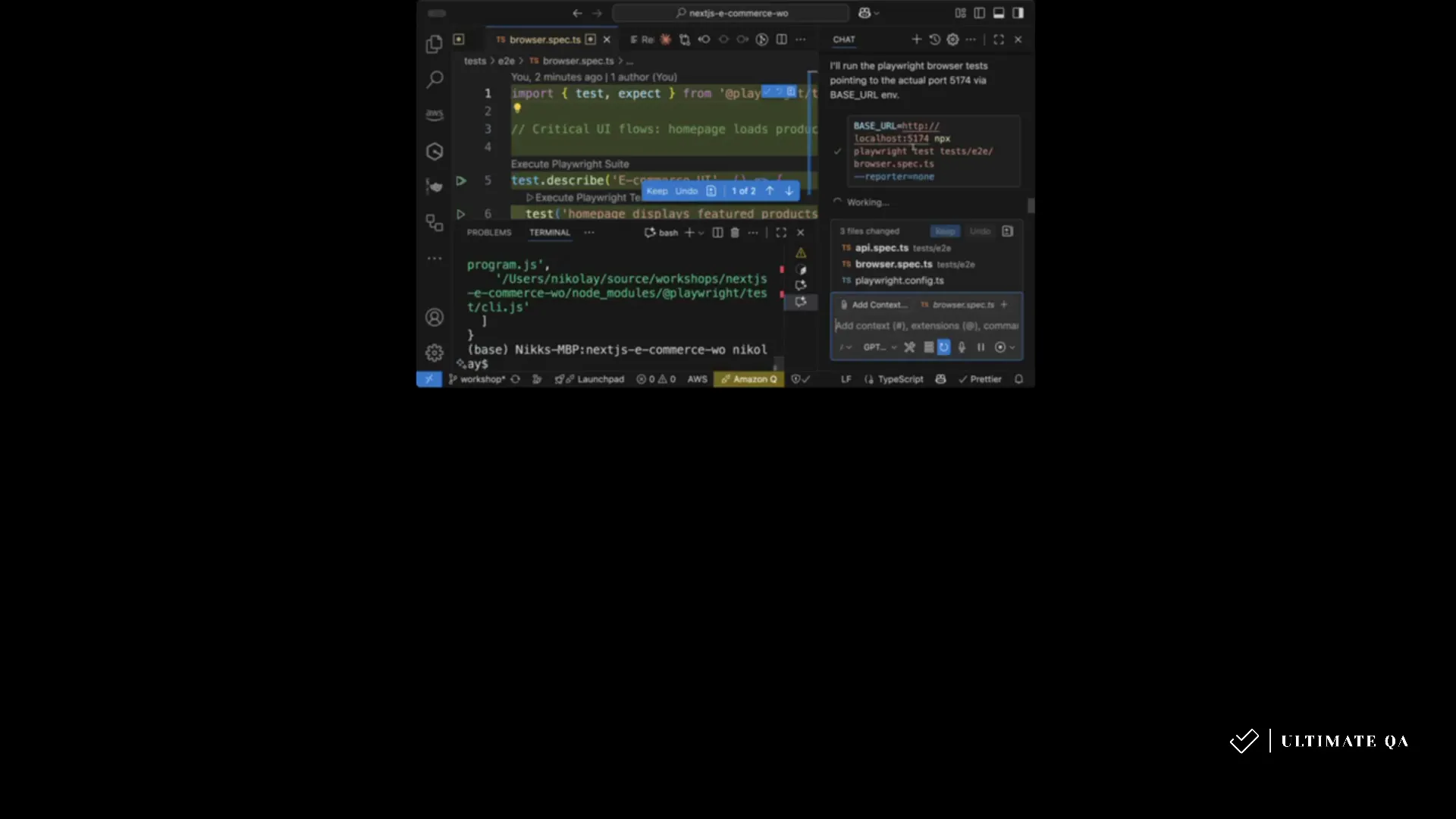 Playwright running tests in agent mode with Copilot