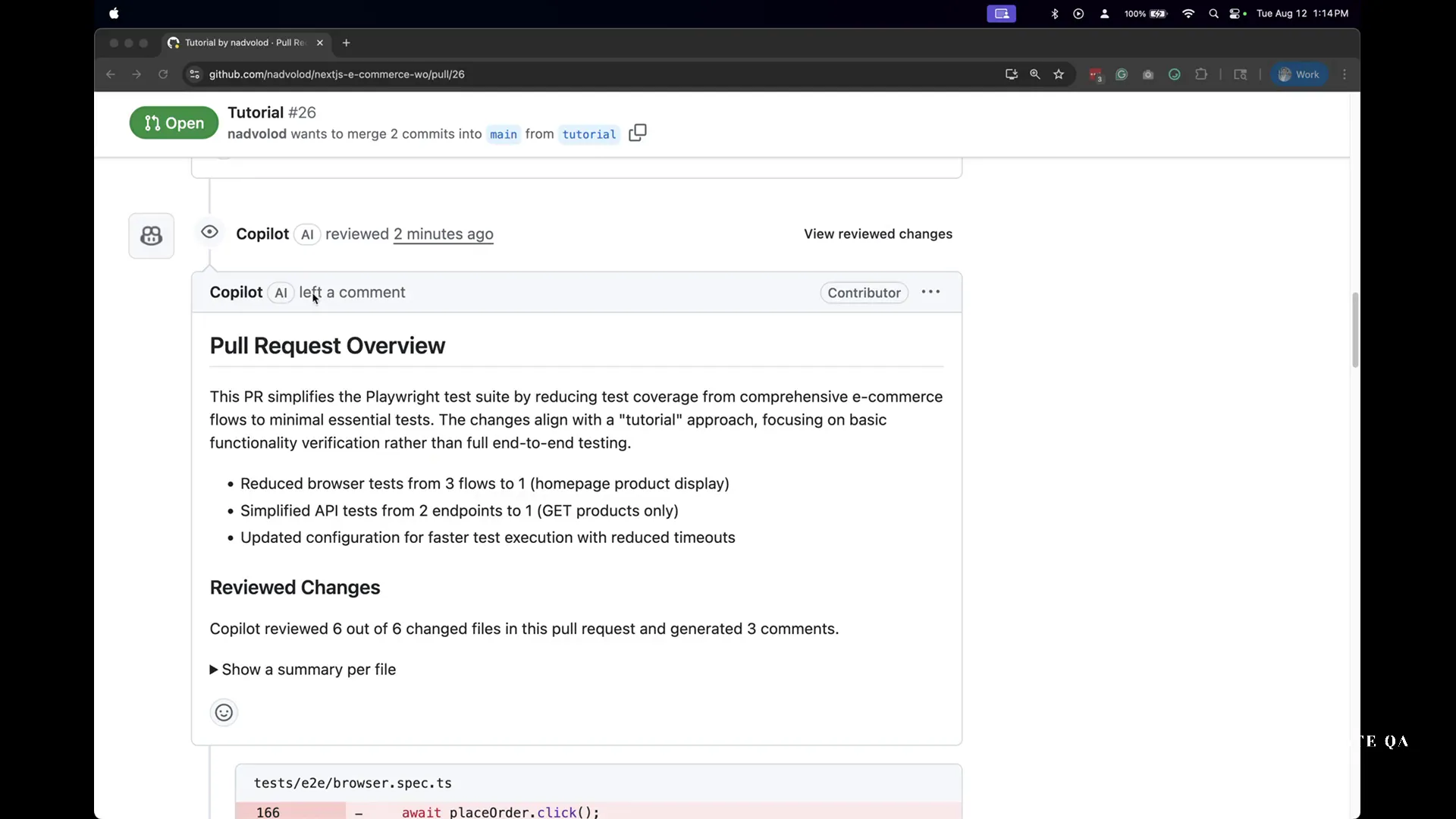 Pull request with Copilot review comments and suggestions