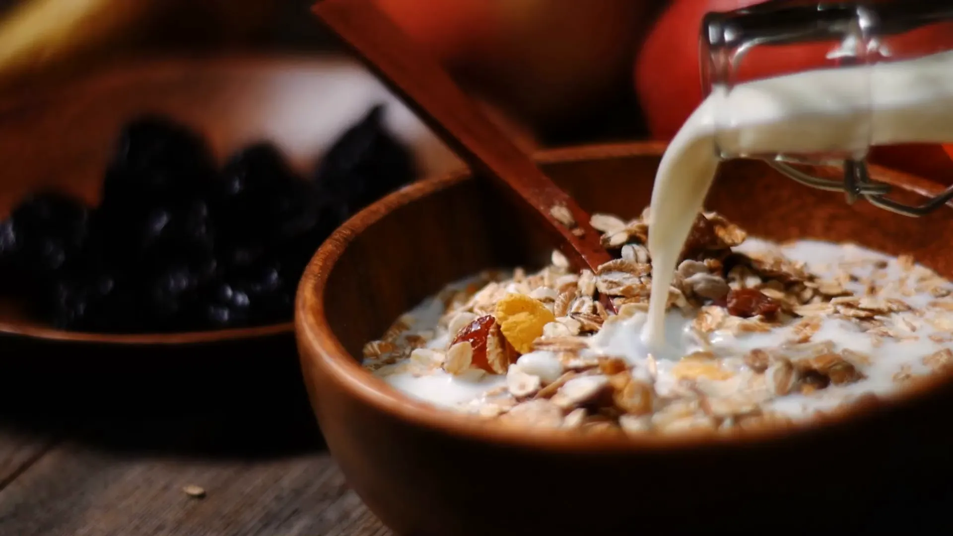 bowl of oatmeal topped with berries and hemp seeds
