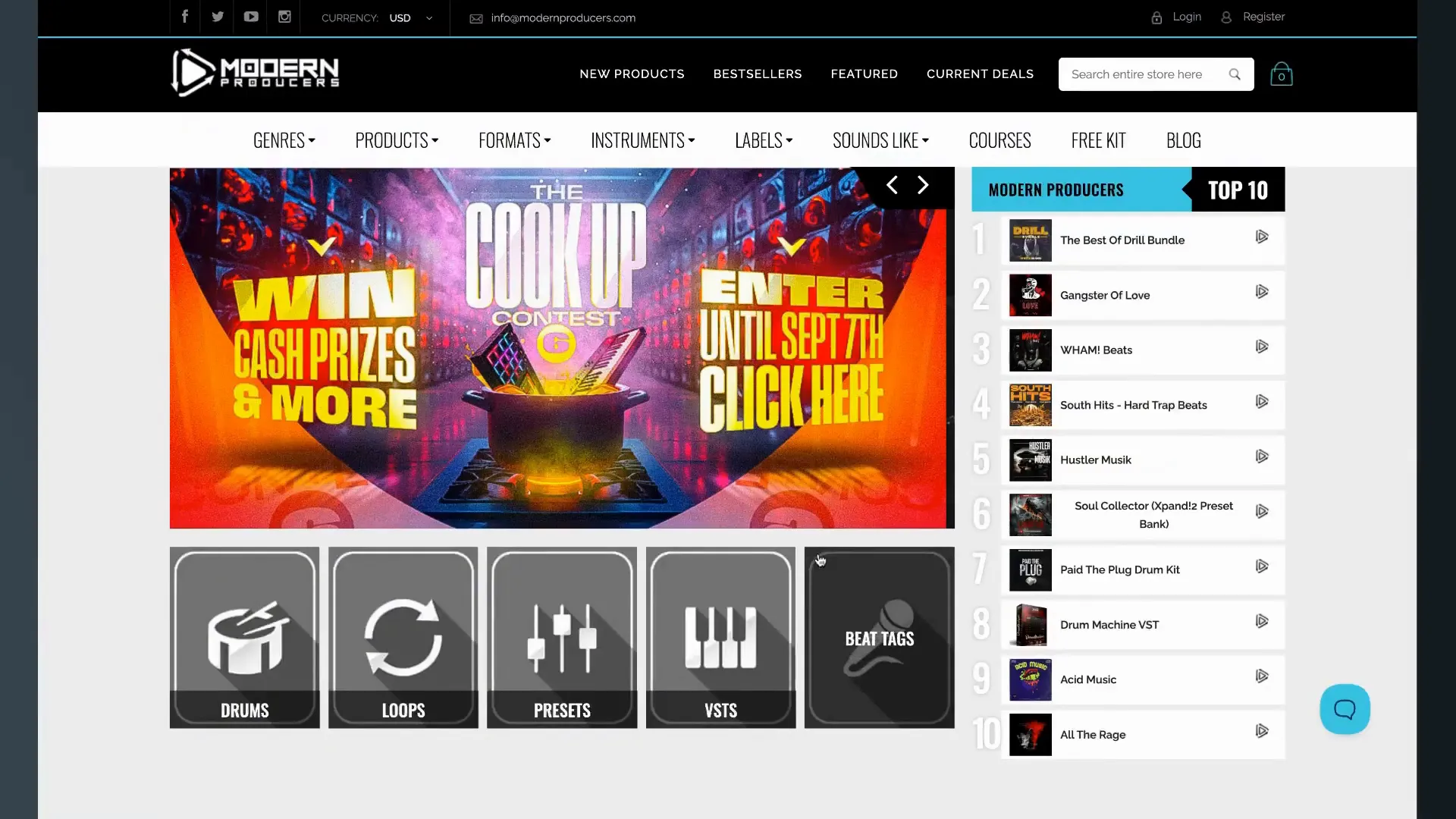 Modern Producers site pack listings and producer collabs