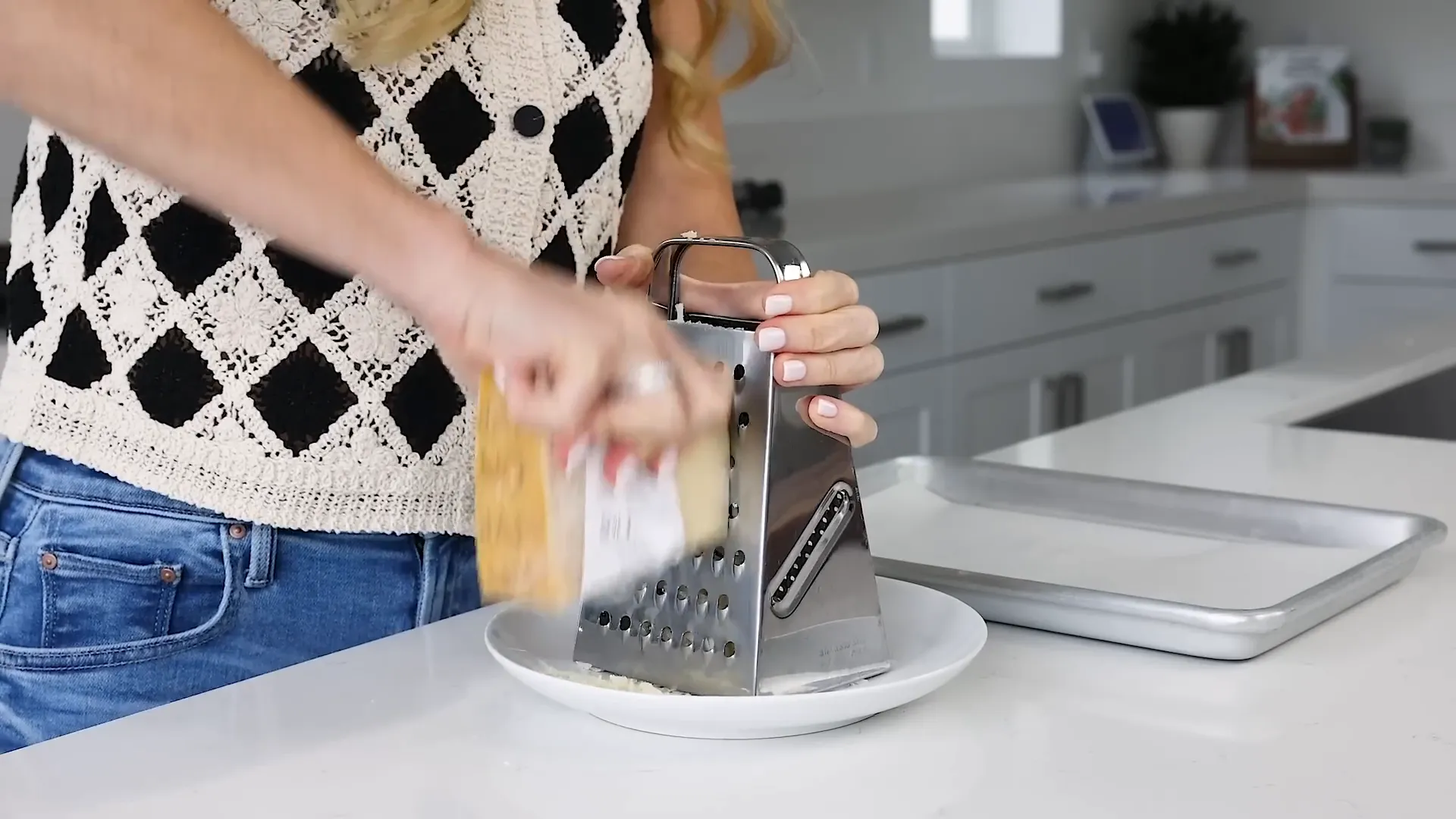 Grating Parmesan cheese