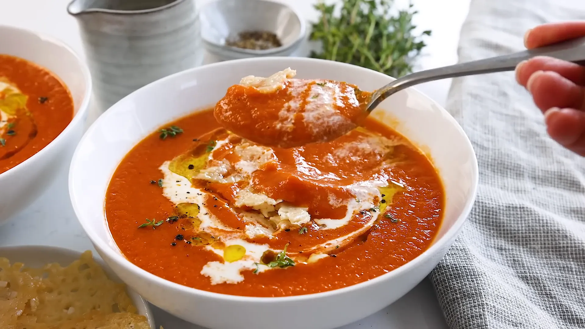 Final presentation of the soup