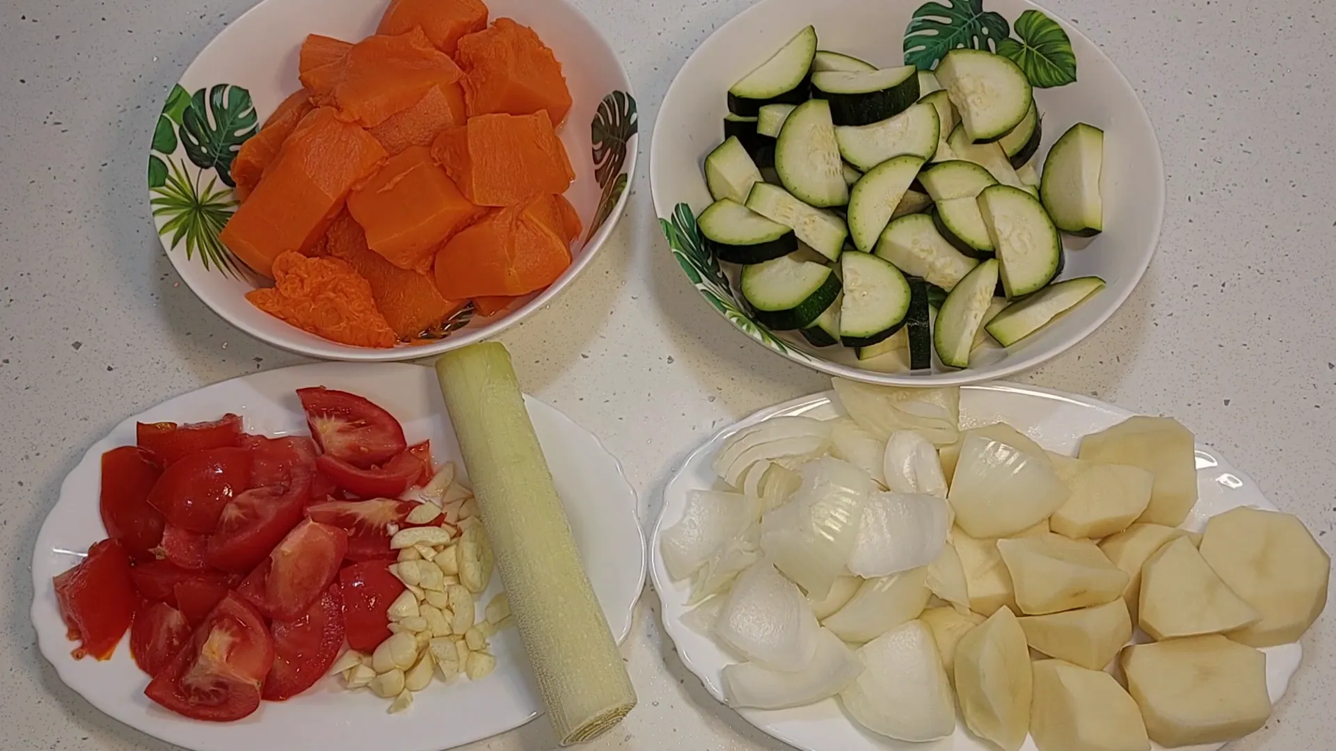 Ingredientes para la crema de verduras