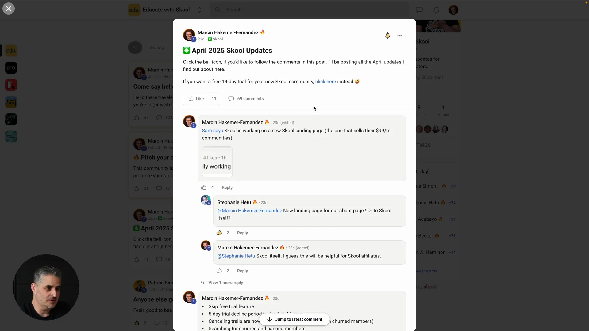 Comment system limitations in Skool