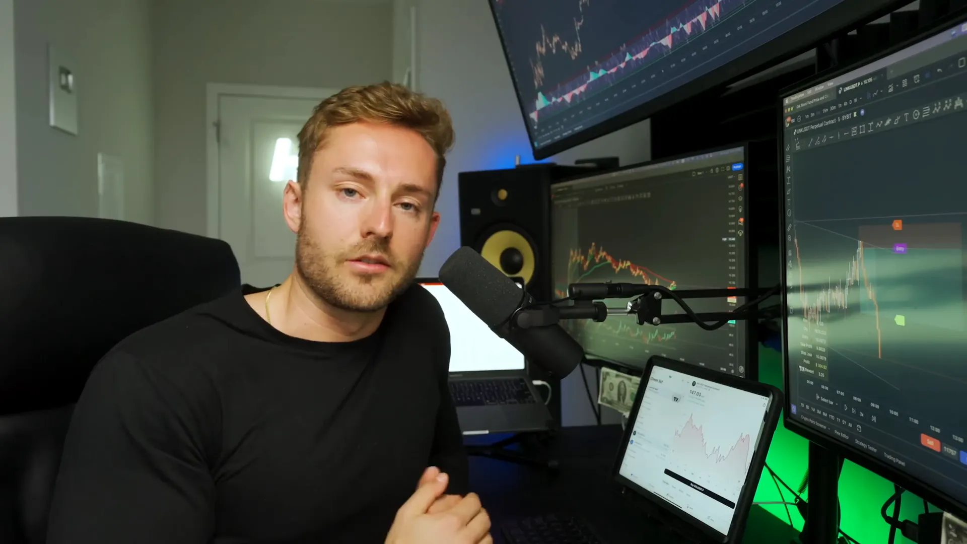 Example of a trading system using highlights and risk factors on chart