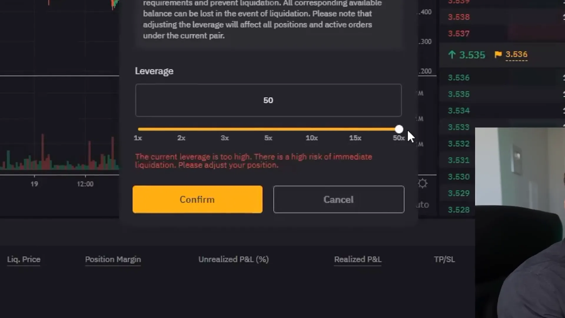 Bybit leverage options showing up to 125x