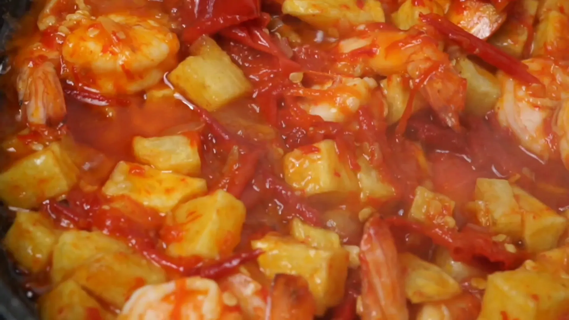 Sambal kentang udang siap disajikan