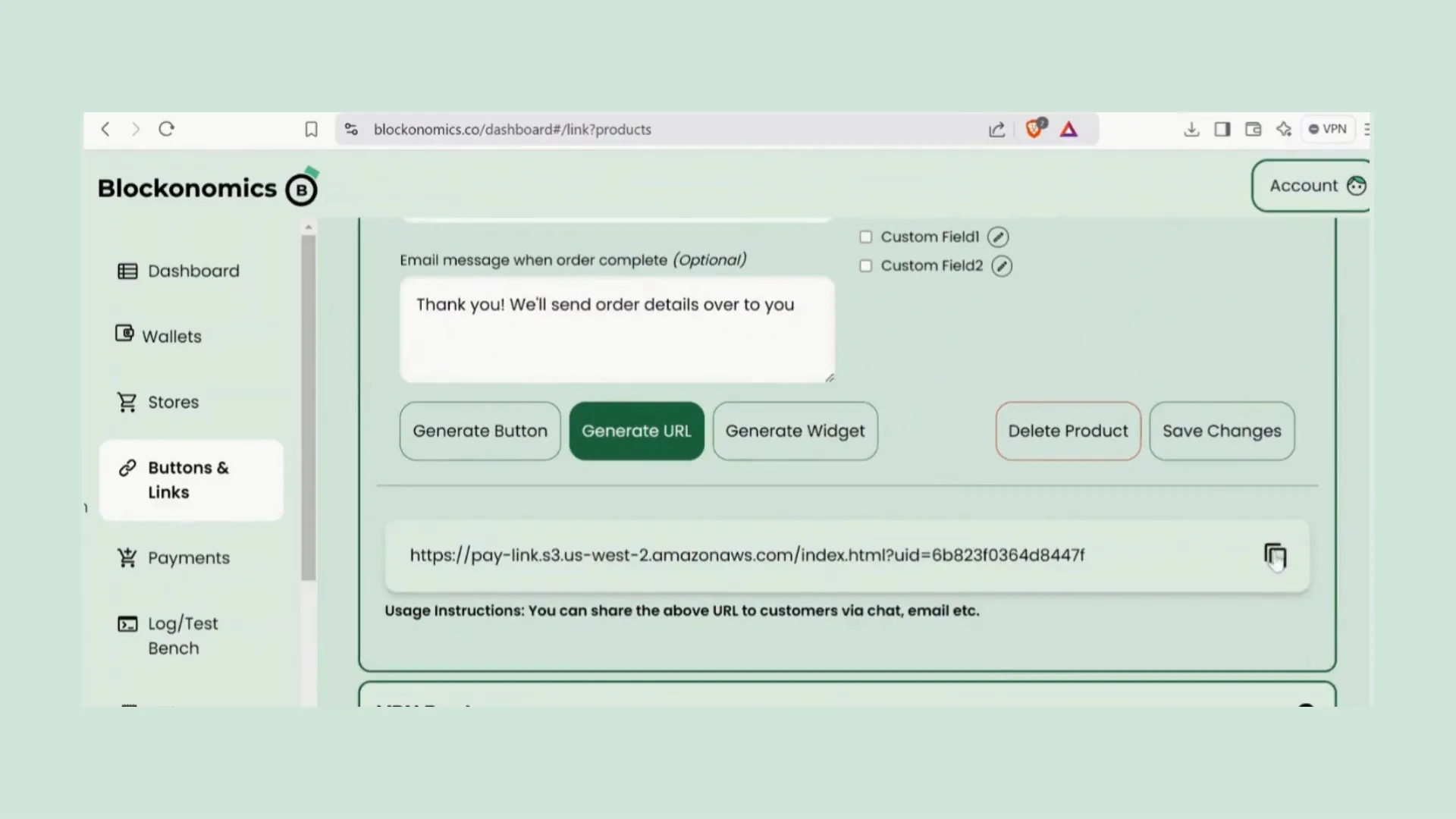 Generating product URL