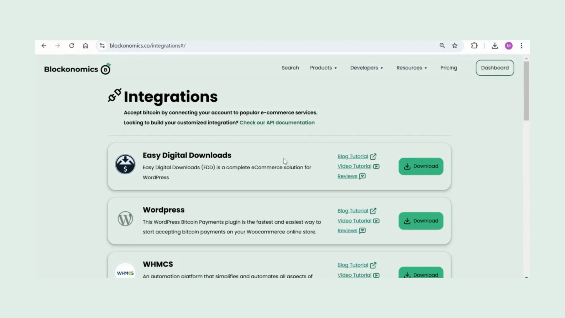 Downloading WHMCS integration