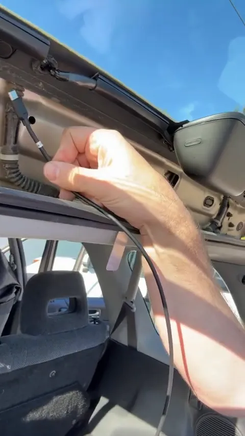 Comparison of factory wiring loom thickness versus dash camera cable