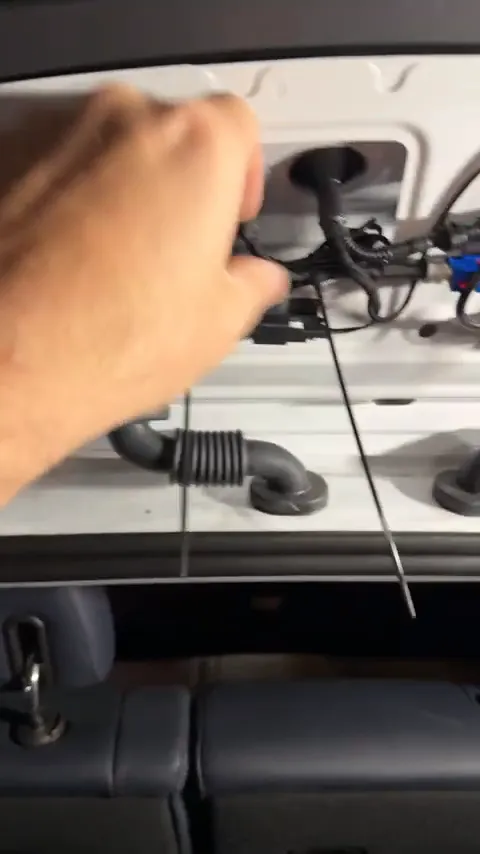 Tie strapped rear camera wire for neat and solid installation